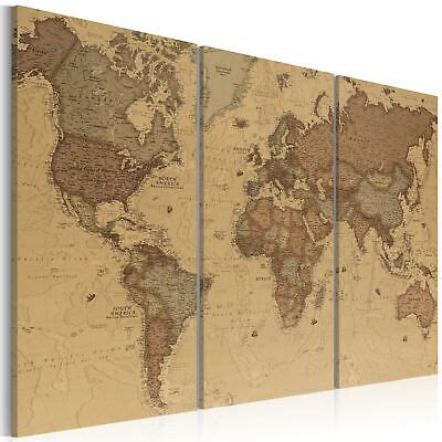 WORLD MAP Canvas Print Framed Wall Art Picture Image k-B-0053-b-e | eBay