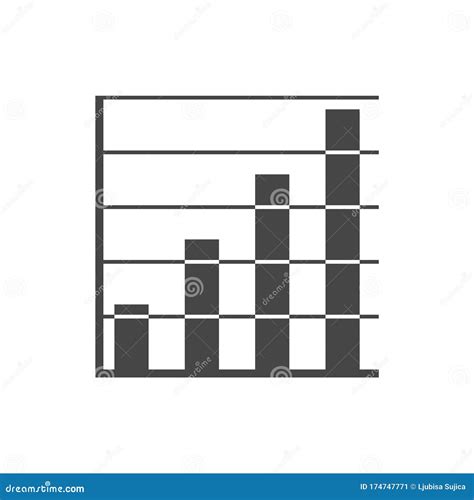 Growth chart - vector icon stock vector. Illustration of computer - 174747771