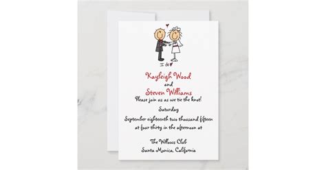 Stick Figure Wedding Invitation | Zazzle