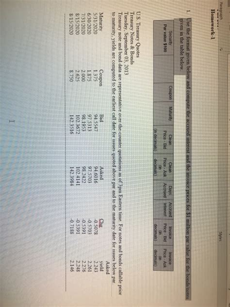 U.S. Treasury Quotes Treasury Notes & Bonds | Chegg.com