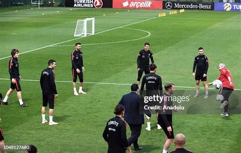 Head coach of Turkey National team Mircea Lucescu leads a training ...