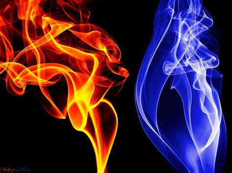 1125x2436 resolution | red flame and blue flame illustration, fire, blue flames HD wallpaper ...