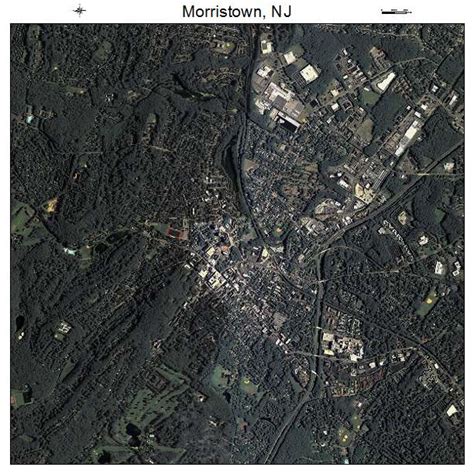 Aerial Photography Map of Morristown, NJ New Jersey