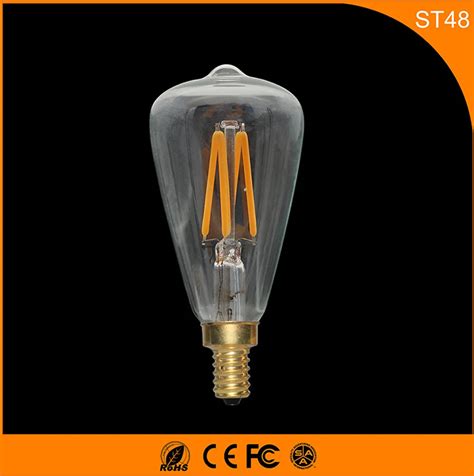 50PCS Retro Vintage Edison E14 LED Bulb ,ST48 3W Led Filament Glass Light Lamp, Warm White ...