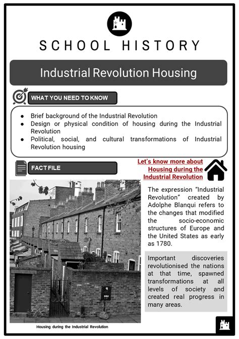 Industrial Revolution Housing Facts, Worksheet, Summary & Life