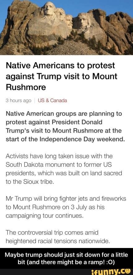 Native Americans to protest against Trump visit to Mount Rushmore 3 ...