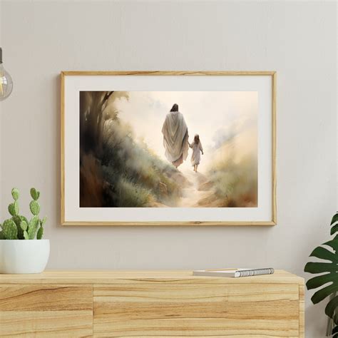 Follow Me Jesus Landscape Print, Jesus Walking Art, Bible Art, Christian Art, Jesus Painting ...