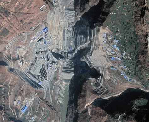 Baihetan Dam and Hydropower Station Construction in China ( on the Jinsha River, a tributary of ...