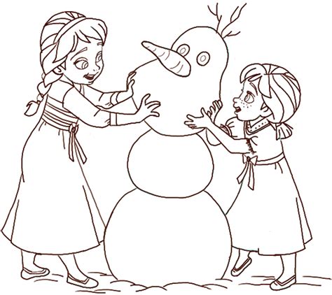 How to Draw Princess Anna and Elsa Building a Snowman from Frozen – How ...