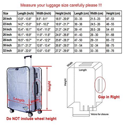 Travel Bag Size Chart | IUCN Water