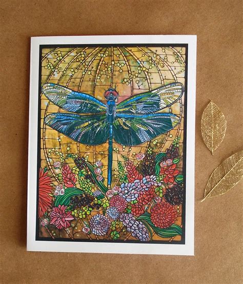 Dragonfly Art Card. Art Nouveau. Dragonfly by TheLadybugCabin