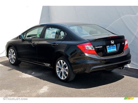 Crystal Black Pearl 2012 Honda Civic Si Sedan Exterior Photo #65409521 | GTCarLot.com