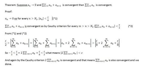 Series convergence and Cauchy criterion