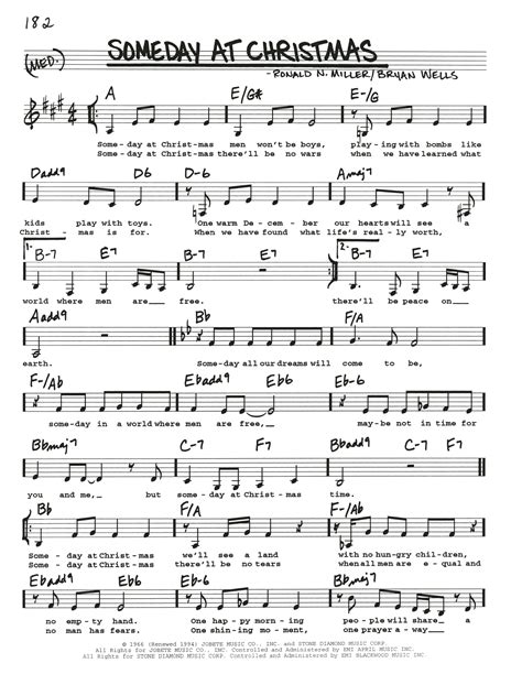 Bryan Wells "Someday At Christmas" Sheet Music for Real Book – Melody ...