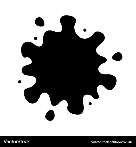 Ink splat icon paint splash monochrome flat Vector Image