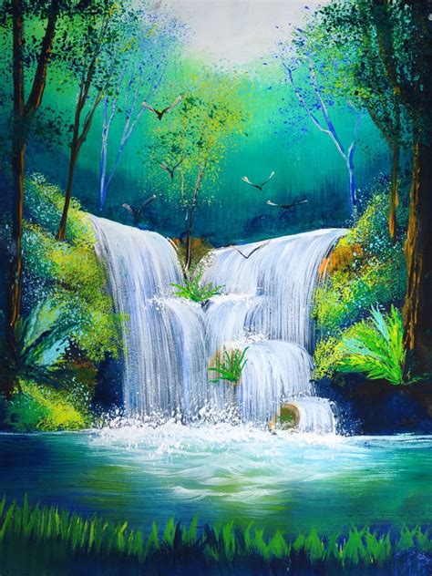 Buy Waterfall And Greenery by Community Artists Group@ Rs. 5890. Code:56Landscape29_2432 - Shop ...