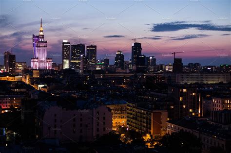 Sunset skyline of warsaw 3 featuring warsaw, poland, and europe | High-Quality Architecture ...