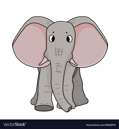 Gray running elephant with big ears animal Vector Image