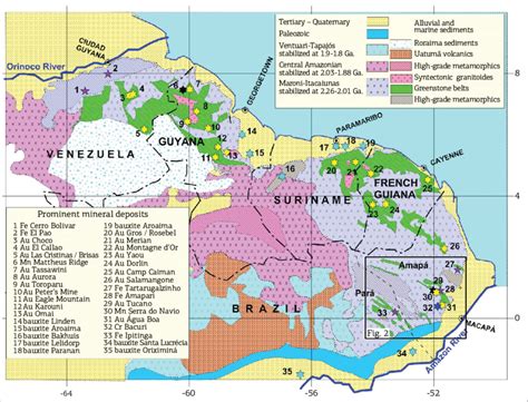 Tectonic Provinces of the Guiana Shield, as presented by the Tectonic ...