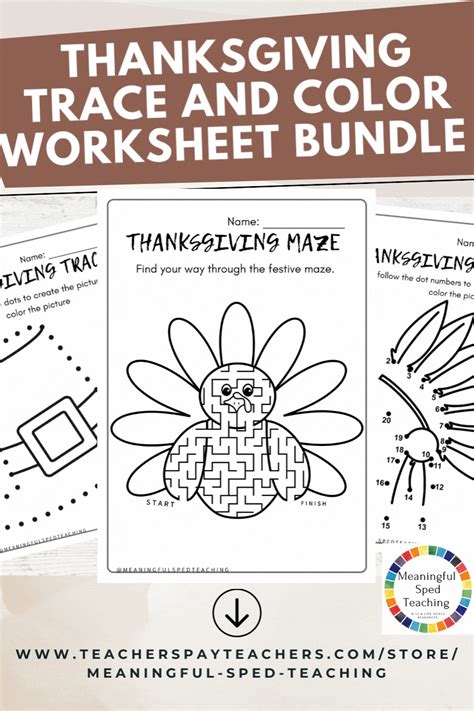 Thanksgiving Tracing, Maze, Dot to Dot and Coloring Printable Worksheets | Printable worksheets ...