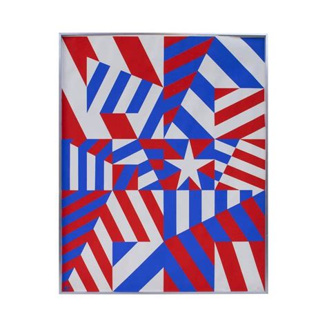 Red, White, and Blue Geometric Print by Norman Ives | Serigraph ...