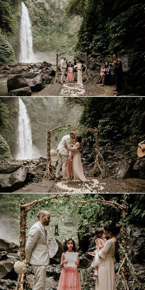 Bali Waterfall Wedding | Waterfall wedding, Destination photographer ...