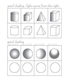 Pencil Shading Activity | Art handouts, Art worksheets, Art lesson plans