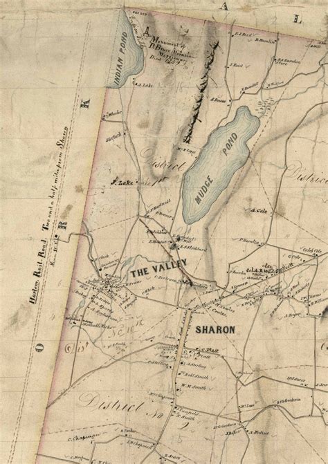 Sharon Connecticut 1852x Old Map Reprint Homeowners Names - Etsy