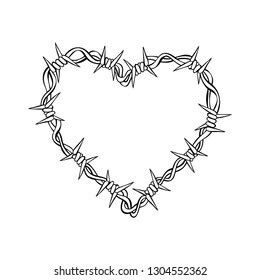 Barbed Wire Heart Isolated Vector Object Stock Vector (Royalty Free) 1304552362 | Shutterstock