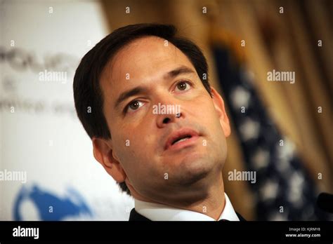 NEW YORK, NY - AUGUST 14: Marco Rubio gives speech for the Foreign ...