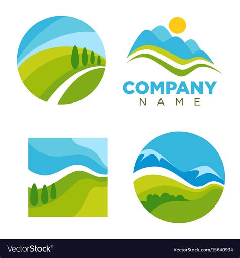 Abstract nature logos Royalty Free Vector Image