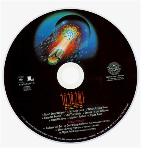 Journey Escape 2006 Disc - Journey Escape Album Cover Transparent PNG ...