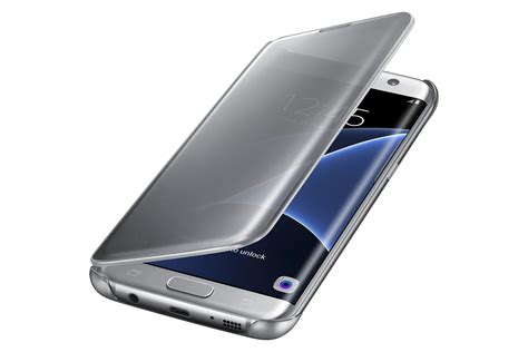 Amazon.com: Samsung Galaxy S7 edge Case S-View Clear Flip Cover - Silver: Cell Phones & Accessories