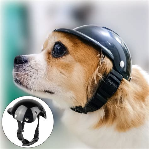 Visland Pet Dog Helmet And Dog Goggles Set Padded Pet Motorcycle Helmet ...