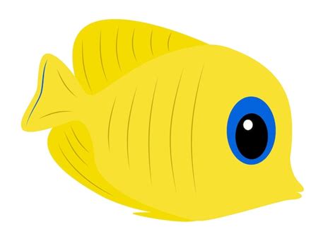 Premium Vector | Yellow butterfly fish isolated on white background