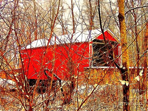 Ashland Bridge Through Snowy Woods Photograph by Sea Change Vibes | Fine Art America