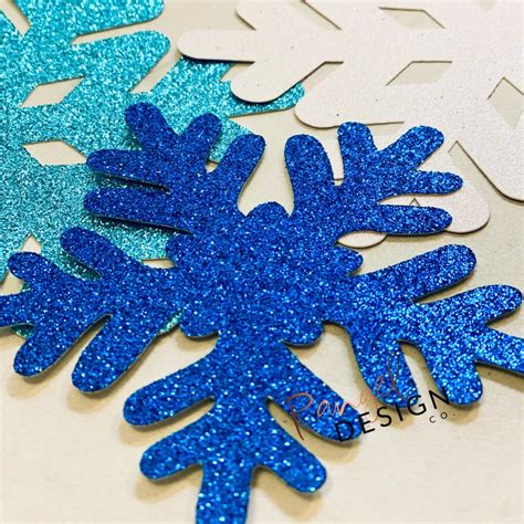 Glitter Snowflakes Set of 5 - Etsy