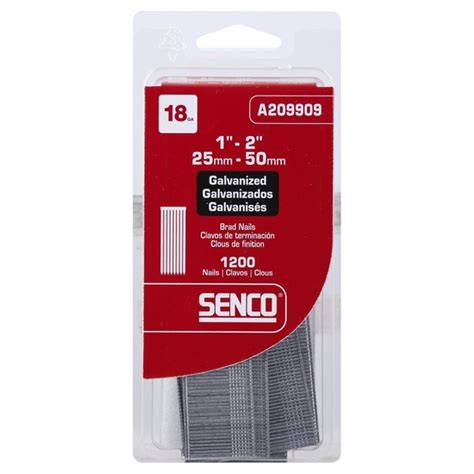 Senco Brad Nails, Galvanized, 18 Gauge, 1-2 Inch (1200 each) - Instacart