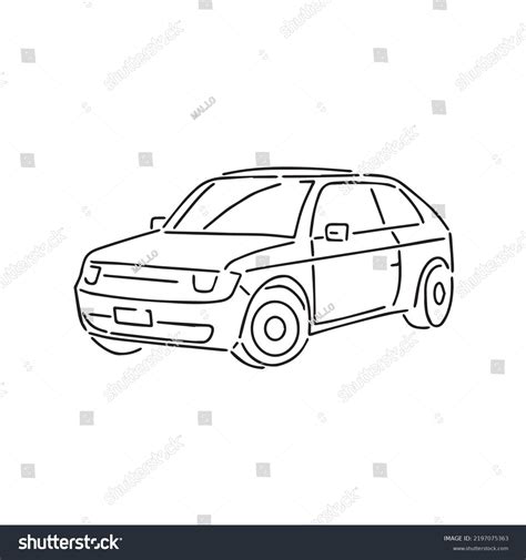 Drawing Car Minimalist Line Style Stock Vector (Royalty Free ...