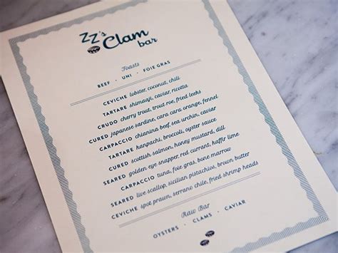 First Look: ZZ's Clam Bar, the Seafood and Cocktail Bar from the Torrisi Team | Menu inspiration ...