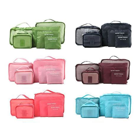 6 Pcs/Set Clothes Storage Bags Packing Cubes Traveling Home Clothing ...