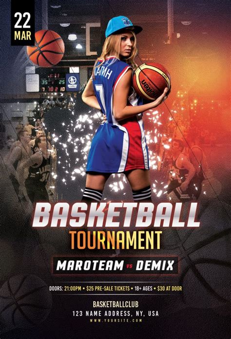 Basketball Tournament Free Psd Flyer Template Stockpsd Basketball Game ...