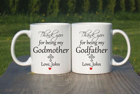 Godparents gift-Christening gift-Godparents mugs-Christening