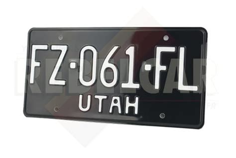 UTAH 1968-1972 BLACK US USA License Plate Number Plate Embossed Custom