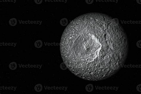 Mimas, the moon of Saturn - Solar System 7448685 Stock Photo at Vecteezy