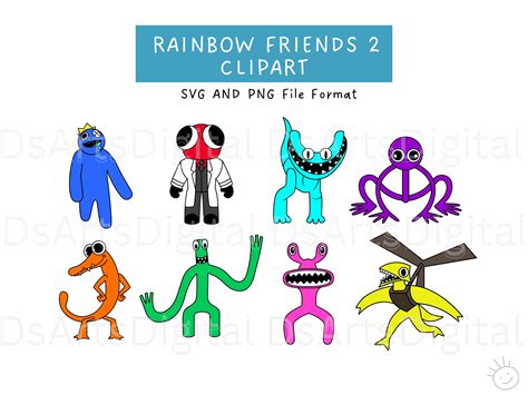 Rainbow Friends SVG Rainbow Friends All Character Bundle - Etsy