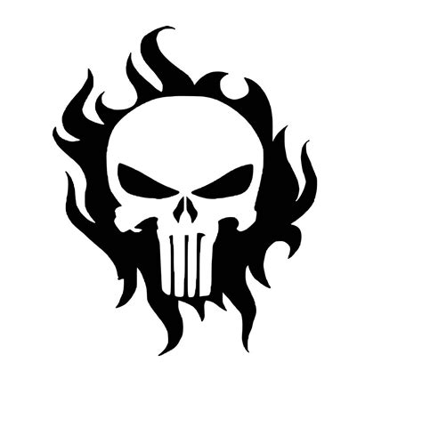 Punisher Skull With Flames Background SVG Cutting File - Etsy