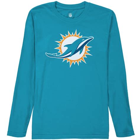 Miami Dolphins Youth Team Logo Long Sleeve T-Shirt - Aqua