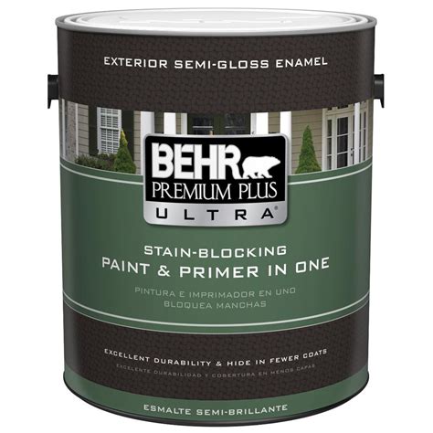 BEHR Premium Plus Ultra 1 gal. Ultra Pure White Semi-Gloss Enamel ...