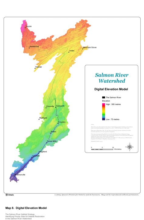 Map 6 Salmon River – Digital Elevation Model – Friends of the Salmon River